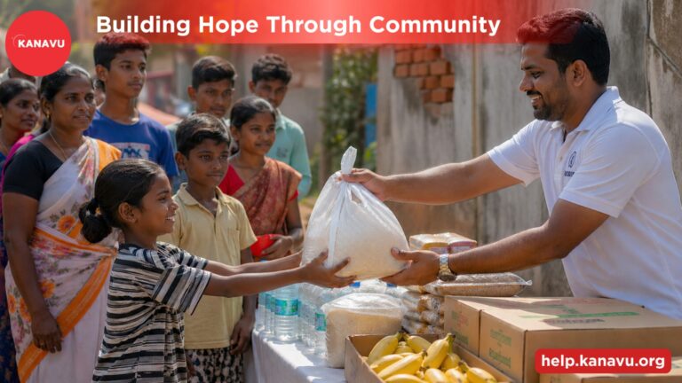 Community support for families in need helping with education and healthcare