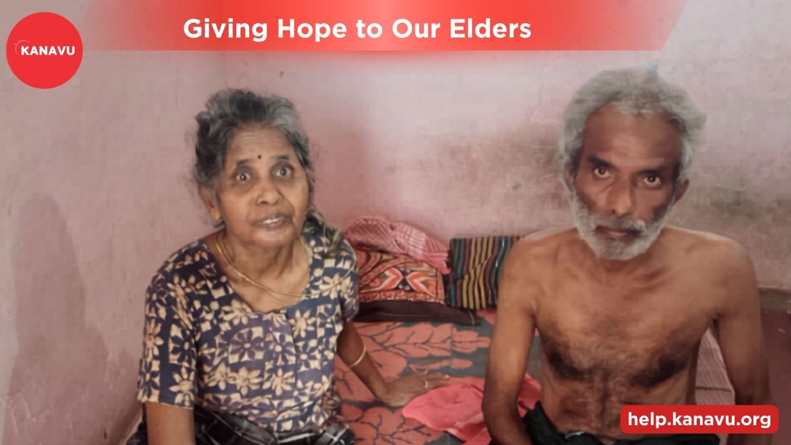 Elderly couple receiving community support through crowdfunding for medical help