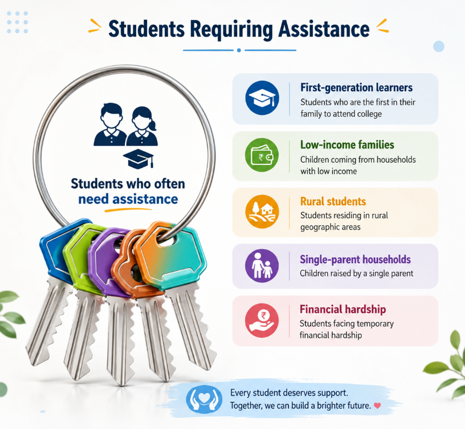 Student Scholarship Support in Tamil Nadu helping underprivileged students receive school fees, books, uniforms, and educational support through Kanavu Help.